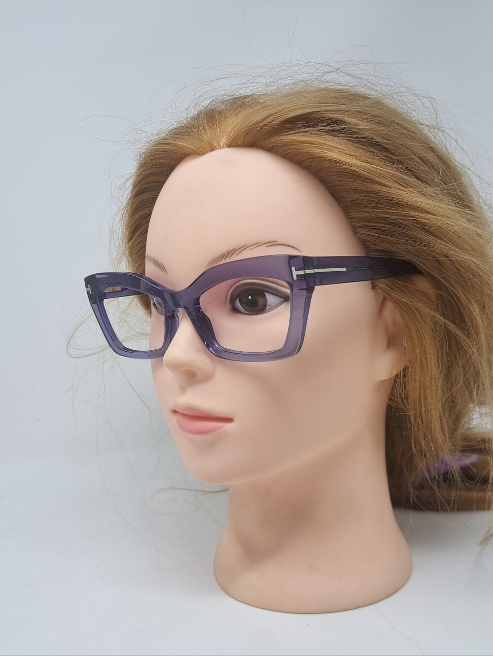 Tom Ford Women's Frames Glasses Purple Translucent Cat-Eye TF 5766-B 54-19-140